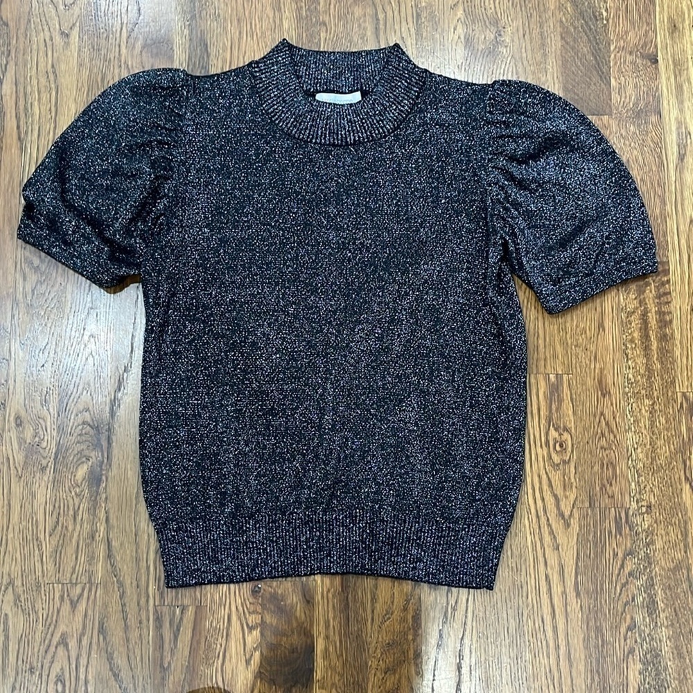 Liz Claiborne, Mock Neck Shirt Sleeve Top, Sz L, NWT